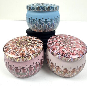 Small Tin Containers With Lids - Lot of 3 Empty Decorative Functional